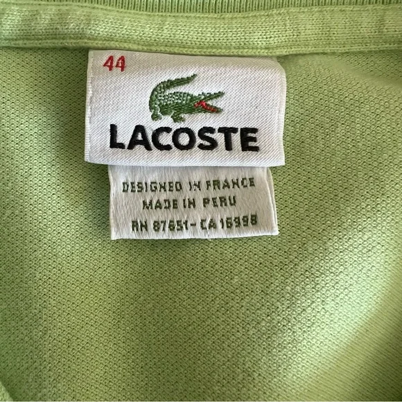 Lacoste Womens Key Lime Green 5 Button Polo Shirt. - Picture 3 of 5
